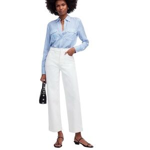 Madewell The Petite Perfect Vintage Wide-Leg Crop Jean in Tile White 29P NWT